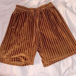 Urban outfitters orange high waist long hem shorts M